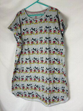 Disney Mickey Mouse Night Shirt Gown 3XL Short Sleeve All Over Print